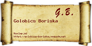 Golobics Boriska névjegykártya